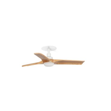 Faro Heywood S - ventilateur de plafond avec lumière et rosace encastrée - Ø 90 cm - blanc mat et pin