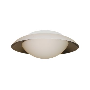 Artdelight Mush - plafonnier de salle de bain - Ø 35 x 11 cm - 12W LED inclus - IP44 - blanc et acier