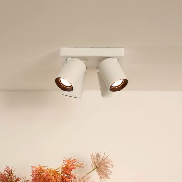 Lucide Nigel - spot en saillie - 20 x 20 x 11,3 cm - 4 x 5W dimmable inclus - dim to warm - white