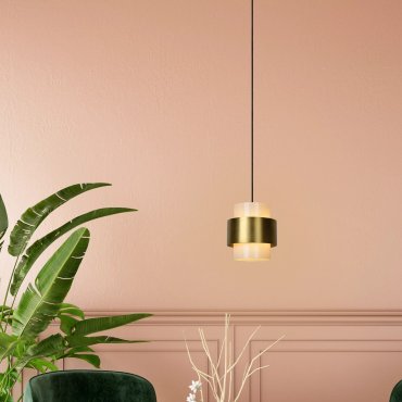 Lucide Firmin - lampe suspendue - Ø 20 x 150 cm - or/laiton mat