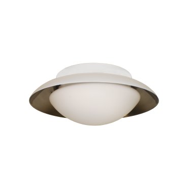 Artdelight Mush - plafonnier de salle de bain - Ø 25 x 9 cm - 10W LED inclus - IP44 - blanc et acier