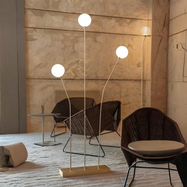 New Garden Bruna - lampadaire - 50 x 15 x 163 cm - 3 x 0,5W LED inclus - IP44 - blanc