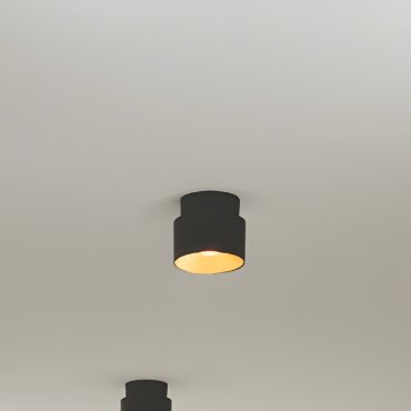 Nordlux Torone - spot apparent - Ø 13,6 x 10,6 cm - noir avec or