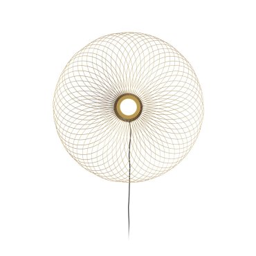 VK Lighting Synnefo - applique murale avec interrupteur à câble et prise - Ø 74 x 7 cm - 8W LED inclus - or