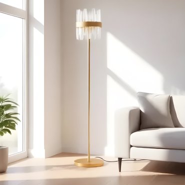 Nova Luce Crown - lampadaire - Ø 25 x 150 cm - or satiné