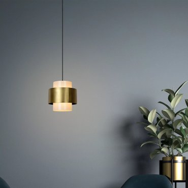 Lucide Firmin - lampe suspendue - Ø 30 x 150 cm - or/laiton mat