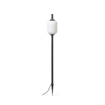 Faro Saigon - spot au sol sur pointe avec prise - Ø 17 x 137 cm - IP65 - blanc mat