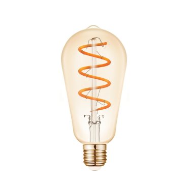 VK Lighting lampe à incandescence - Ø 6,4 x 14 cm - E27 - 5W dimmable - 2200K - ambre
