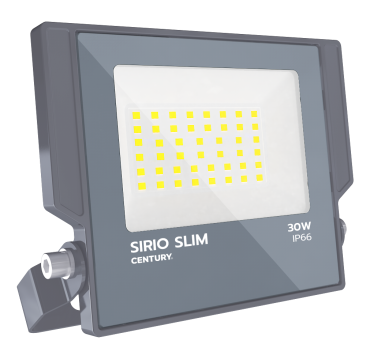 Century Italia Sirio Slim - projecteur - 16 x 2,9 x 14,7 cm - 30W LED inclus - IP66 - gris