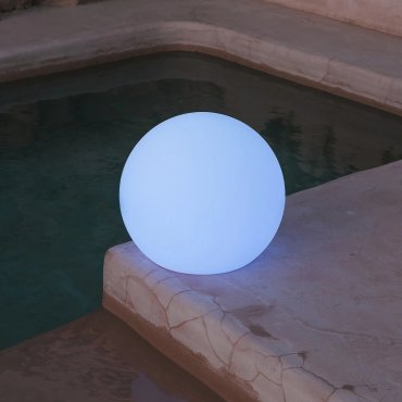 New Garden Buly 20 - lampe de table solaire rechargeable avec câble - Ø 20 x 14,5 x 17 cm - 1W RGB LED inclus - IP65 - blanc