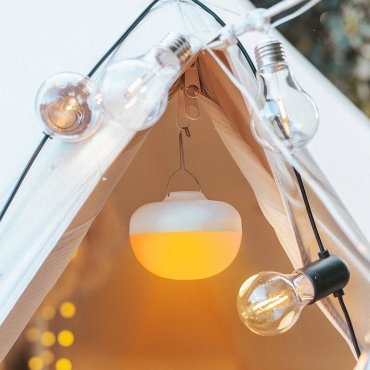 New Garden Cherry Warm - source lumineuse portable rechargeable avec télécommande - Ø 11 x 9 cm - 9W LED inclus - IP54 - blanc