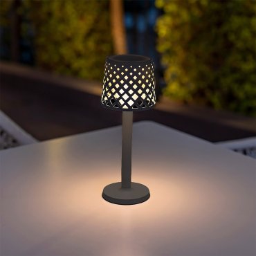 New Garden Gretita - lampe de table extérieure à piles - Ø11,7 x 31 cm - 1W LED inclus - IP44 - anthracite