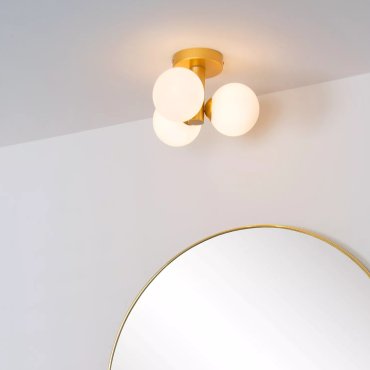 Lucide Trudy - lampadaire - Ø 30 x 18 cm - IP44 - or/laiton mat