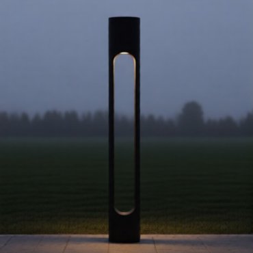Nova Luce Ellery - lampe de jardin - Ø 8 x 60 cm - 12W LED inclus - IP65 - noir sablé