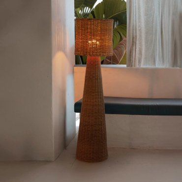 New Garden Grace 140 Nature - lampadaire - Ø 37 x 137 cm - IP54 - rotin