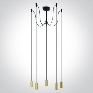 ONE Light E27 Suspension Tubes - lampe suspendue - Ø 4,2 x 209,5 cm - laiton brossé