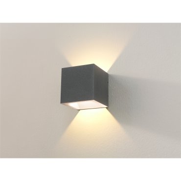 Artdelight Cube - Applique d'extérieur - 10 x 10 x 10 cm - 6W LED dimmable inclus - IP54 - graphite