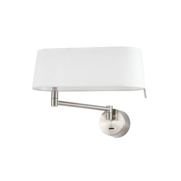 Faro - applique murale avec interrupteur - 31,5 x 11 x 23 cm - 11W LED inclus - nickel satiné