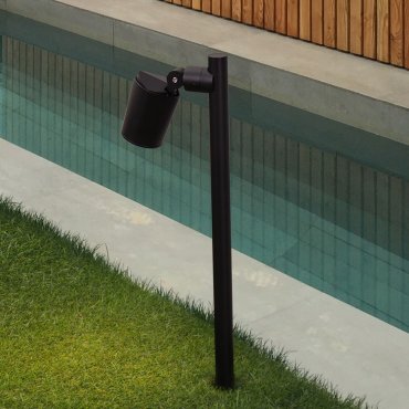 Nova Luce Spy - lampe de jardin - Ø 7,5 x 50 x 14 cm - IP65 - noir sablé