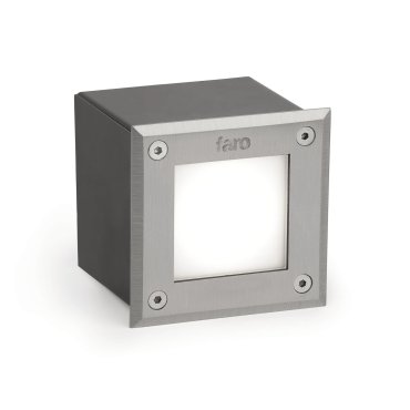 Faro Led-18 - applique encastrée - 9,5 x 9,5 x 7 cm - 3W LED inclus - IP67 - acier inoxydable satiné - couleur de lumière blanc chaud