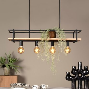 Lucide Milonga - lampe suspendue - 100 x 20 x 130 cm - noir