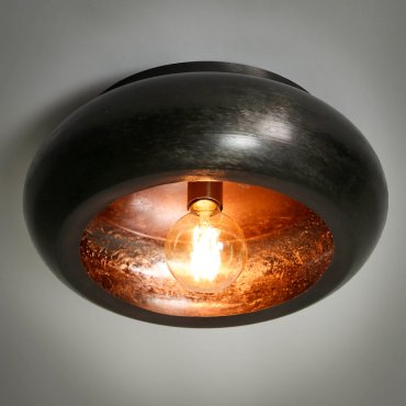 Vico Sky Round - plafonnier - Ø 42 x 18 cm - nickel noir