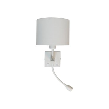 Artdelight Quad USB - applique murale avec double interrupteur et port USB - 18 x 11 x 11 cm - 3W LED inclus - blanc