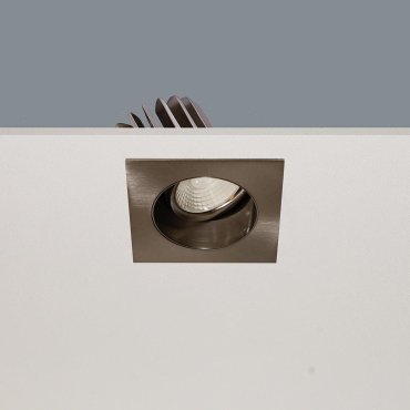 Artdelight Venice 2808 - spot encastrable - 80 x 80 mm, Ø 68 mm encastrable - 8W LED dimmable inclus - IP44 - acier mat
