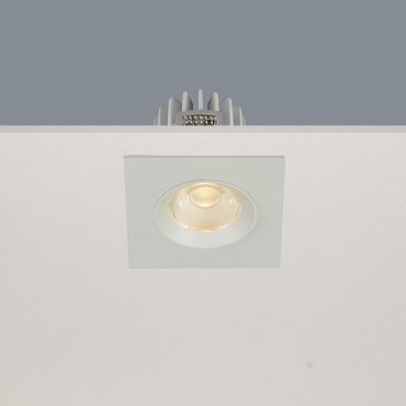 Artdelight Venice 2508 - spot encastré - 80 x 80 mm, Ø 68 mm encastré - 8W LED dimmable inclus - IP44 - blanc