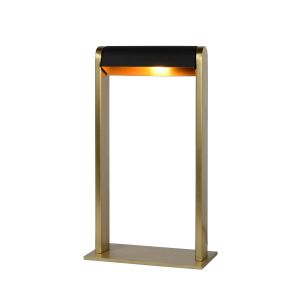 Lucide Loras - lampe à poser - 18 x 9 x 32,5 cm - or mat et noir