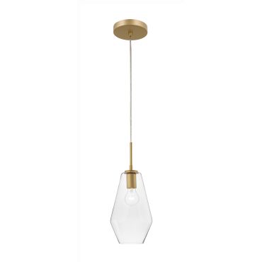 Nova Luce Prisma - lampe suspendue - Ø 17 x 120 cm - or et transparent