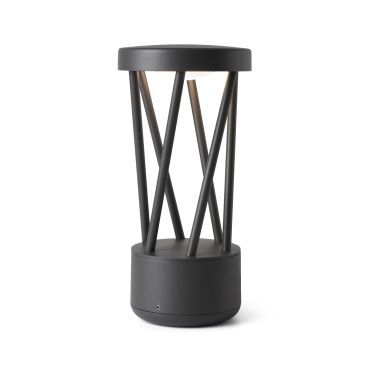 Faro Twist - lampe de jardin - Ø 14,5 x 30 cm - 10W LED inclus - IP65 - gris foncé