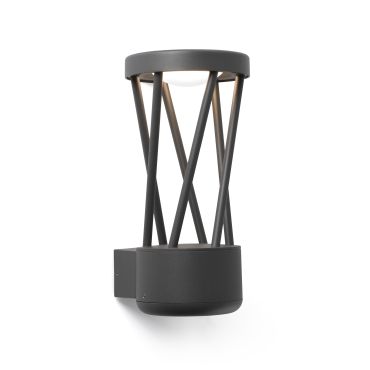 Faro Twist - applique murale - 14 x 15 x 30 cm - 10W LED inclus - IP65 - gris foncé