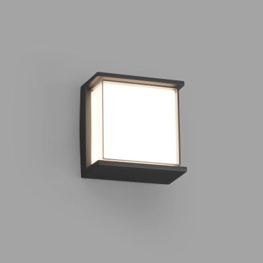 Faro Hikari - applique murale - 17 x 9 x 17 cm - 10W LED inclus - IP65 - gris foncé