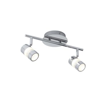 Searchlight Bubbles - spot en saillie 2L - 32,5 x 13 x 14,5 cm - 2 x 4,5W LED dimmable inclus - IP44 - chrome
