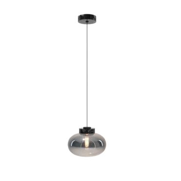 Maxlight Moonstone - lampe suspendue - Ø 45 x 150 cm - verre fumé et noir