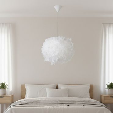 Lucide Goosy Soft - lampe suspendue - Ø 50 cm x 175 cm - blanc