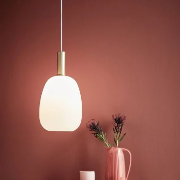 MODÈLE D’EXPOSITION - Nordlux Alton - lampe suspendue - Ø 23 x 343 cm - blanc opale et laiton ou noir