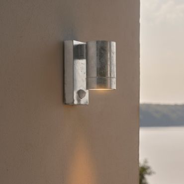 Nordlux Tin Maxi Sensor - applique murale extérieure - Ø 7,6 x 16,3 cm - IP54 - galvanisé