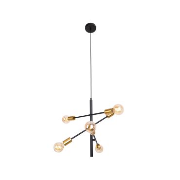 Maxlight Todi - lampe suspendue - Ø 60 x 170 cm - noir et or