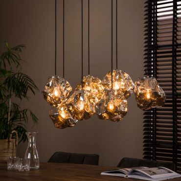 Vico Rock Chrome - lampe suspendue - 95 x 44 x 150 cm - verre chromé