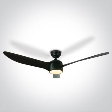ONE Light Black Body - ventilateur de plafond avec lumière et télécommande - Ø 132 x 35 cm - 22W LED inclus - noir