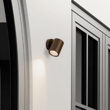 Nova Luce Jackie - applique murale extérieure - Ø 6 x 8 x 8 cm - 3W LED inclus - IP65 - corten