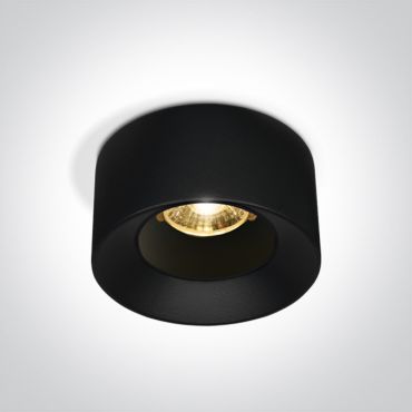 ONE Light Recessed Spots Fixed LED - spot à encastrer - Ø 84 mm, Ø 72 mm taille d'encastrement - 12W LED inclus - noir