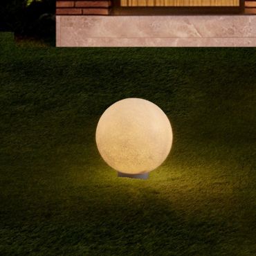 Nova Luce Moon - lampe de jardin sur piquet - Ø 40 x 40 cm - IP65 - blanc