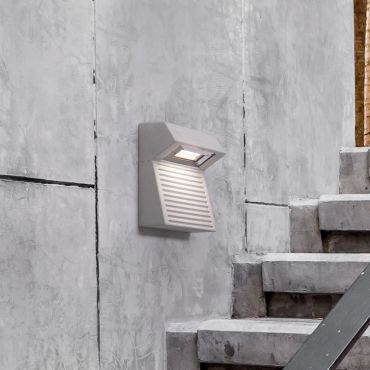 Nova Luce Moris - applique murale extérieure - 20 x 21,5 x 9 cm - 8W LED inclus - IP65 - gris
