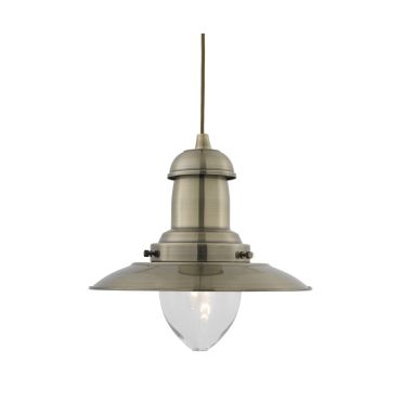 Searchlight Fisherman - lampe suspendue - Ø 32 x 120 cm - argent satiné