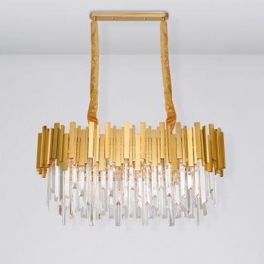 Nova Luce Grane - lampe suspendue - 80 x 30 x 120 cm - or et transparent