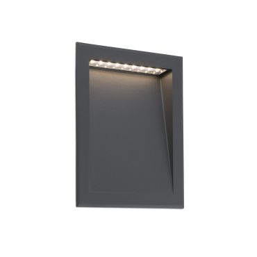 Faro Soun - applique encastrée - 19,3 x 7,3 x 23,8 cm - 8W LED inclus - IP65 - gris foncé