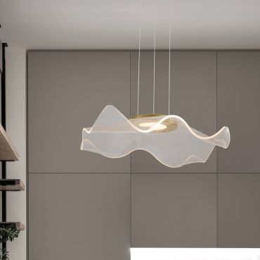 Nova Luce Siderno - lampe suspendue - Ø 50 x 150 cm - 30W LED inclus - or